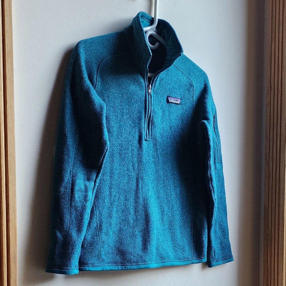 Patagonia Aqua Better Sweater Quarter Zip-Up Pullover Size Small - Picture 3 of 16